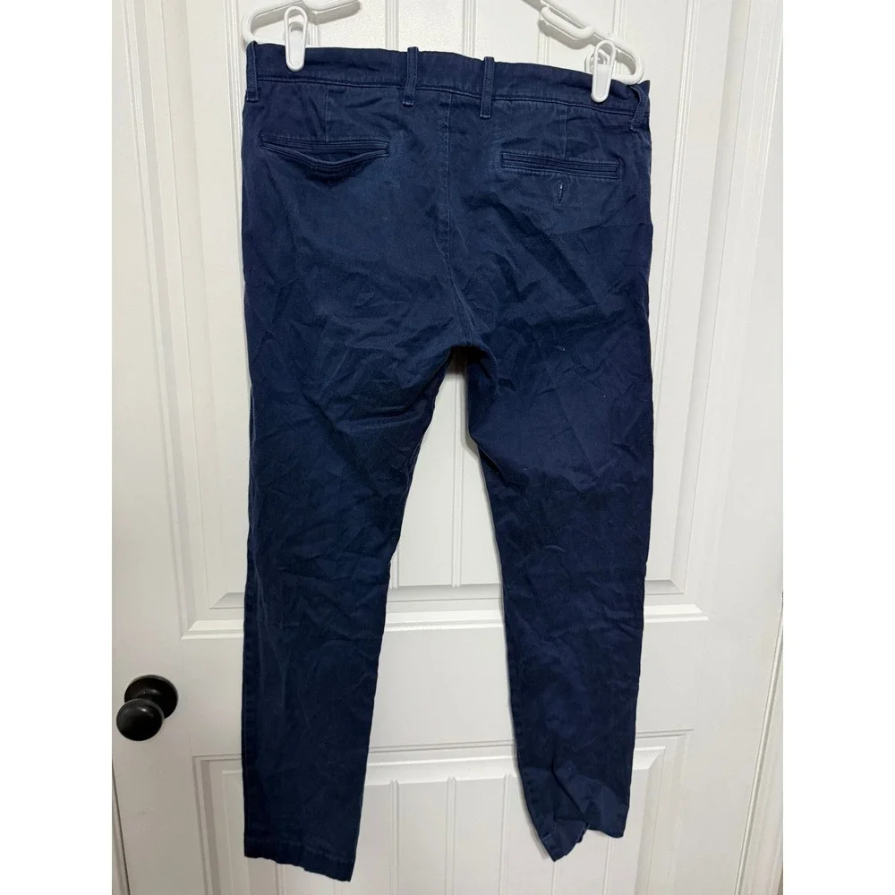 J.Crew Chino Pants Men 32x32 770 Straight Fit Stretch Navy Blue Cotton EUC